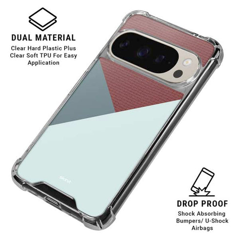 Marsala Triangle Shapes Pixel 9/9 Pro Clear Case